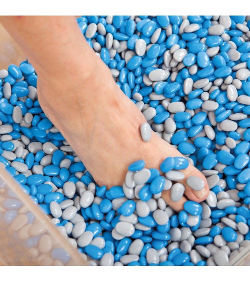 TheraBeans® 30 kg de granos de plástico hechos de polipropileno, incl. poliacrylbox (40 x 50 x 40 cm)