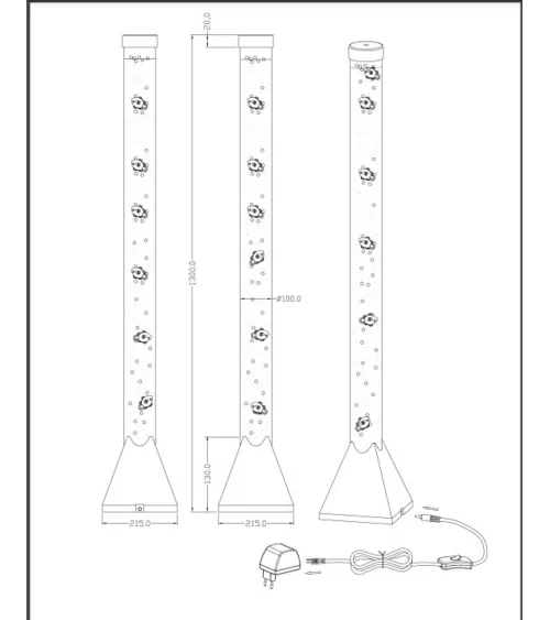 Columna de agua incl. base de madera y decoración