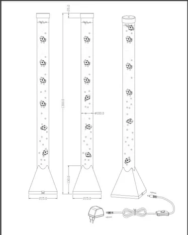 Columna de agua incl. base de madera y decoración