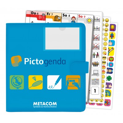 Pictogenda 2023 METACOM Weekly kalender in ringboek stijl met pictogram stickers