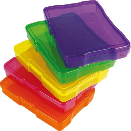 Color box in case: Transparent boxes for inclusive organization and storage