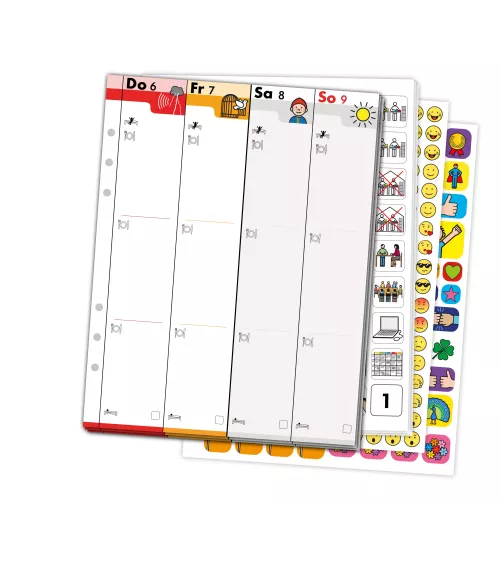 copy of Pictogenda 2023 METACOM - Weekly calendar in ring book style with pictogram stickers