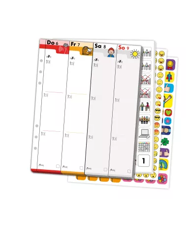 copy of copie Pictogenda 2023 METACOM - Calendrier hebdomadaire dans le style ring book avec stickers pictogramme