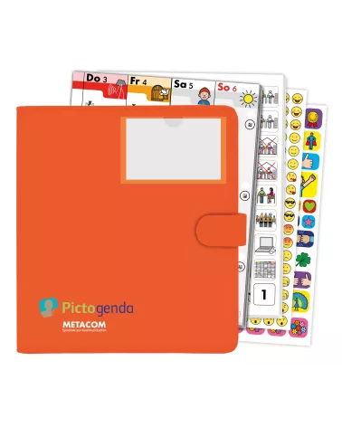 copy of copie Pictogenda 2023 METACOM - Calendrier hebdomadaire dans le style ring book avec stickers pictogramme