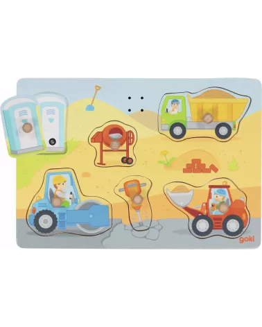 Soundpuzzle Baustelle mit Fahrzeuggeräuschen – Lernspaß für Kinder ab 1 Jahr