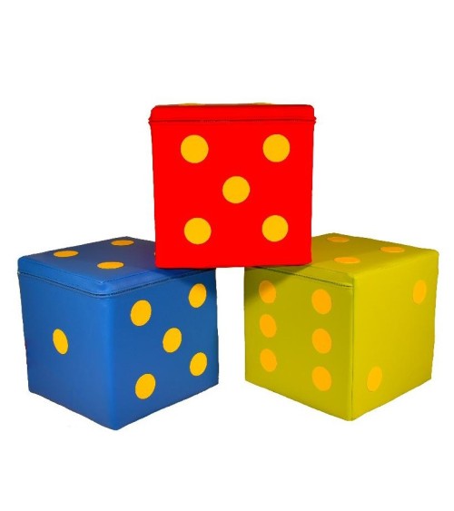 Soft Cube - Dimensions: 30x30x30cm - Matériel: Cuirette, Foam RG 25