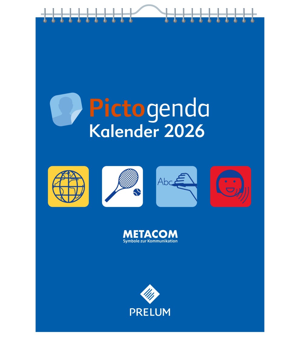 Pictogenda großer Wandkalender 2026 "Metacom" inkl. Piktogramm-, Emoticon- und Kompliment-Aufklebern