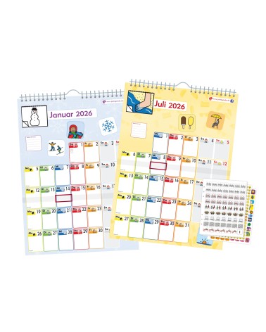 Pictogenda großer Wandkalender 2026 "Metacom" inkl. Piktogramm-, Emoticon- und Kompliment-Aufklebern