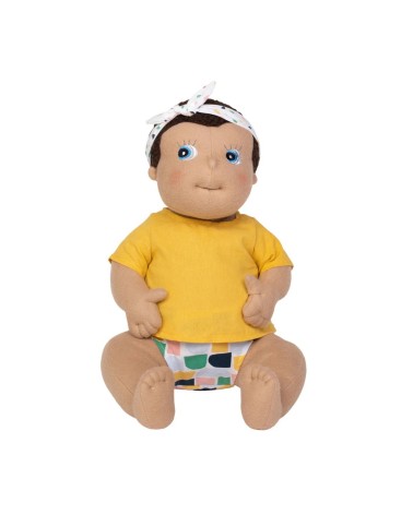 Bébé Dart Delf Disa de Rubens Barn, 45cm de hauteur, avec corps molle en polaire coton biologique, tons de peau crémeux et cheve