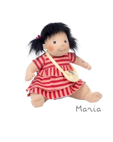 Bambola di grande tessuto Maria (50 cm, 1 kg) con sesso neutro, corpo morbido e proporzioni realistiche.