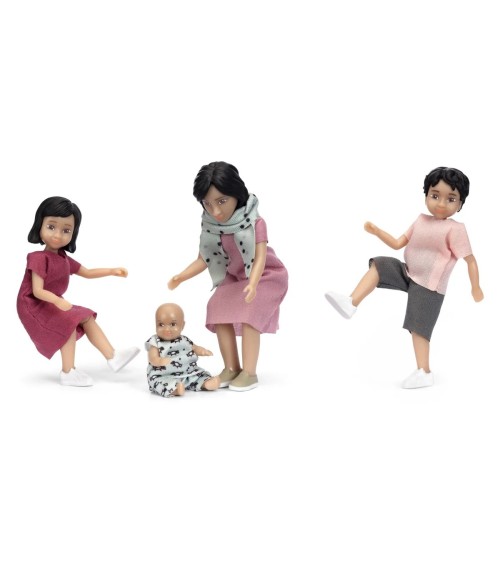 MICKI – Original „Lundby Kindergarten-Puppenset“ – 15 Teile inkl. Rollstuhl, Maßstab 1:18