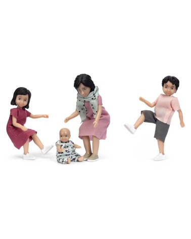 MICKI – Original „Lundby Kindergarten-Puppenset“ – 15 Teile inkl. Rollstuhl, Maßstab 1:18