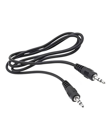 Ein flexibles Audiokabel mit zwei identischen 3,5-mm-Stereo-Klinkensteckern an den Enden.