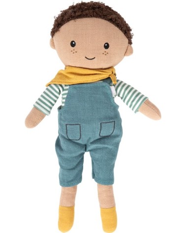 Le visage est sympathique, avec des couleurs douces et des contours clairs.