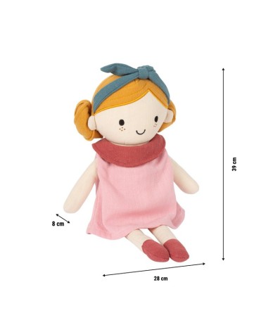Stof Doll Lina 39 CM - Zachte pop voor rollenspel en verbeeldingskracht