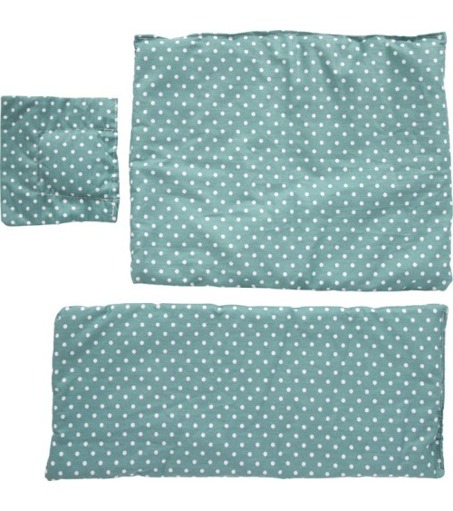 Muñeca de madera natural de cuna con ropa de cama - para muñecas de hasta 39 cm