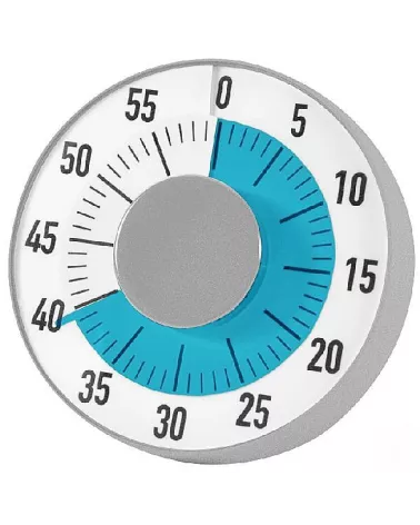 Time pointer with colored disc, which illustrates the time sequence with ring signal at the end.