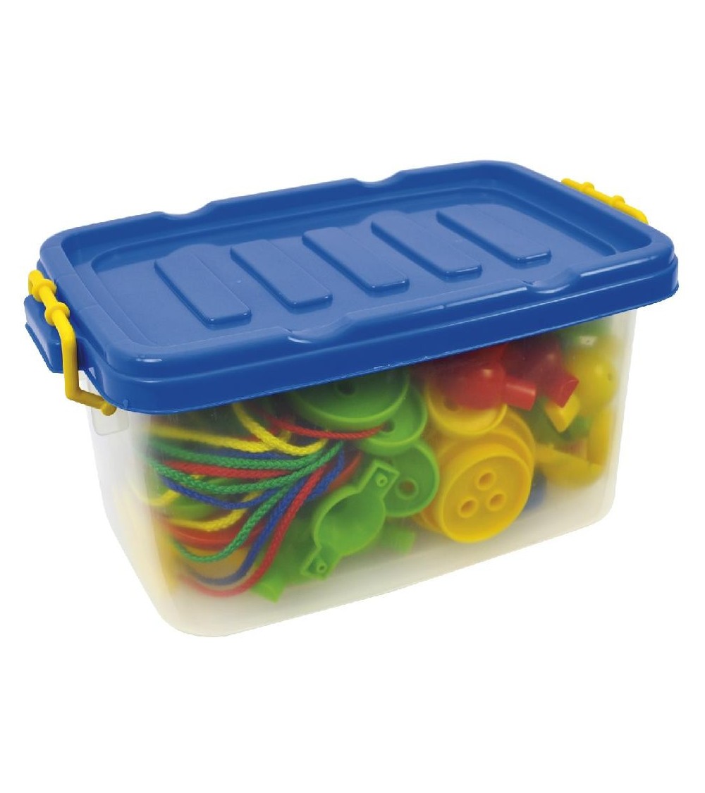 Throat buttons box - Material: plastic, content: 8 nylon cords