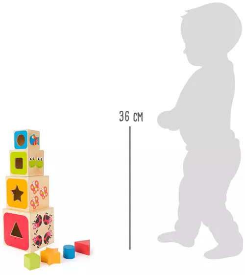 Stapelkubus Geo - ABC - Materiaal: hout