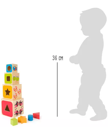 Stapelkubus Geo - ABC - Materiaal: hout