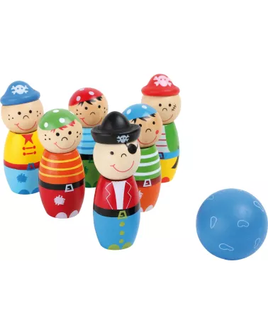 Bowling Pirates, figuur: approx. 3,5 x 3,5 x 8, bal: approx. 4 cm