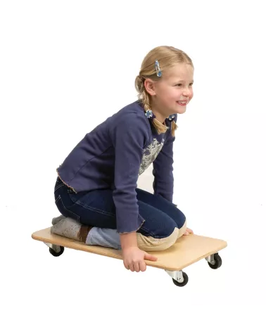 Roller board classic - 60x35 cm, birch plywood, natural finish, rounded edges, with triple ball-bearing quality rollers