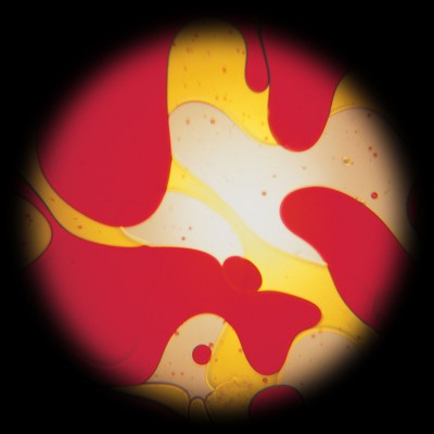 Ölscheibe Gelb-Rot mit Lavalampen Effekt für den Space Projektor