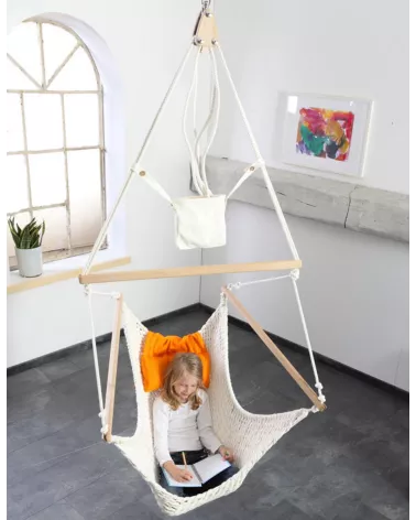 Traumschwinger L Set Hängestuhl aus Biobaumwolle mit Höhenverstellung