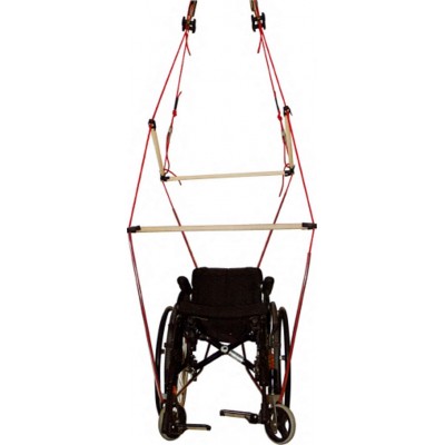 Mobile rolstoel swing voor kinderen in de buurt. Verzamel instructies en transportzak